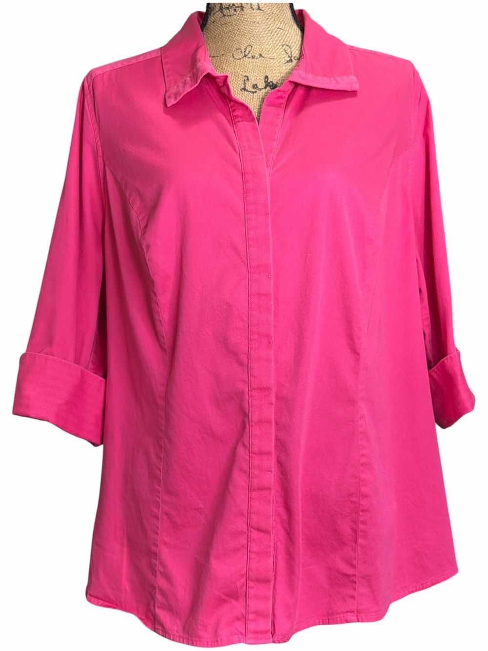 Lane Bryant Hot Pink Button-Down Shirt EC size 20